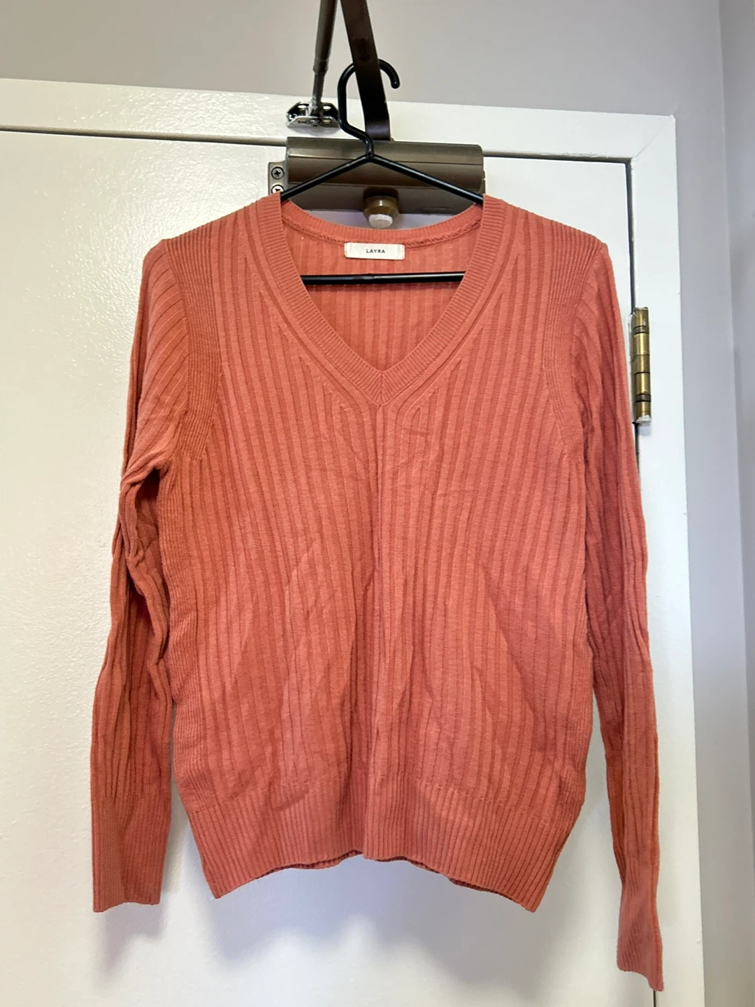 LAYRA V-Neck Ribbed Sweater