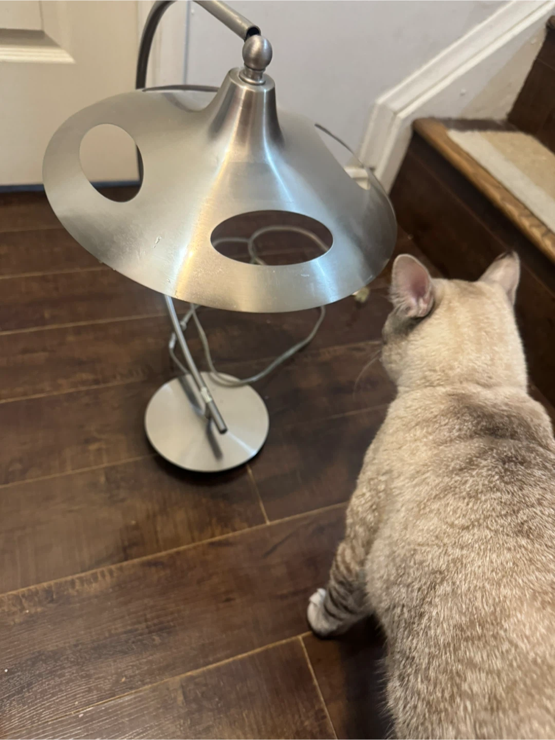 Modern Brushed Metal Table Lamp - photo 2