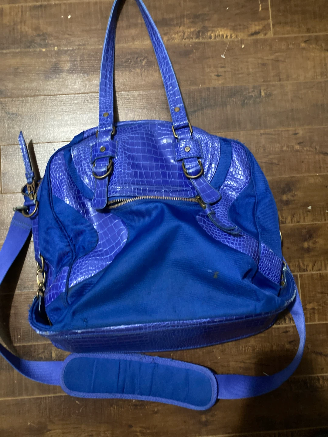 Blue Crocodile Texture Tote Bag