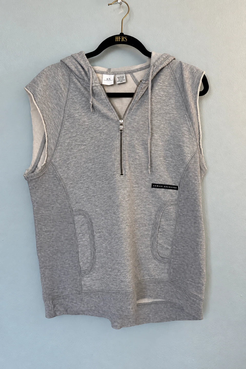 Armani Exchange Gray Sleeveless Hoodie L - photo 3