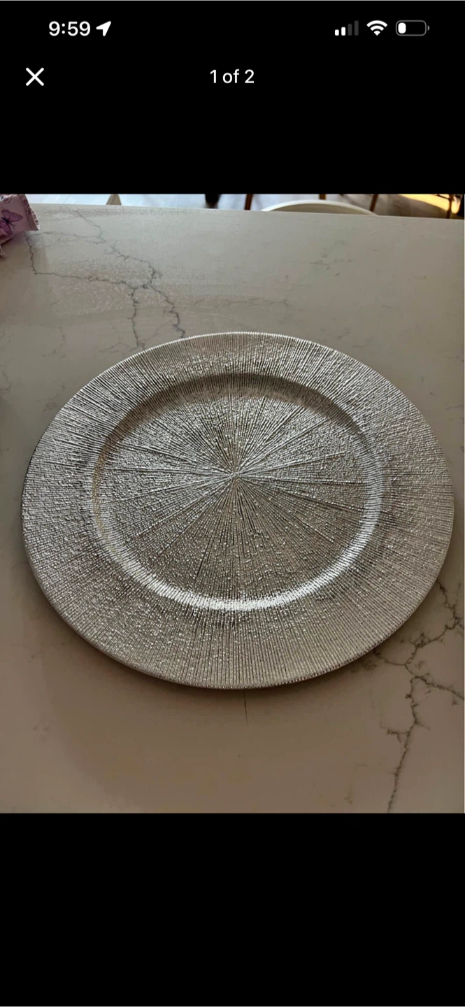Silver Textured Charger Plate