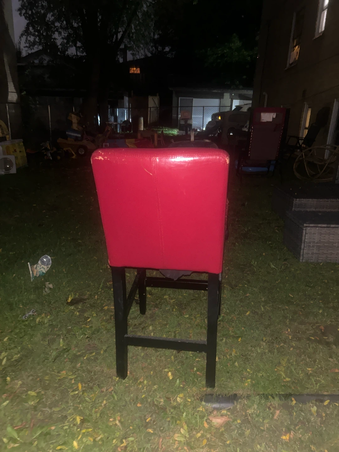 Set of Two Red Bar Stools - photo 4