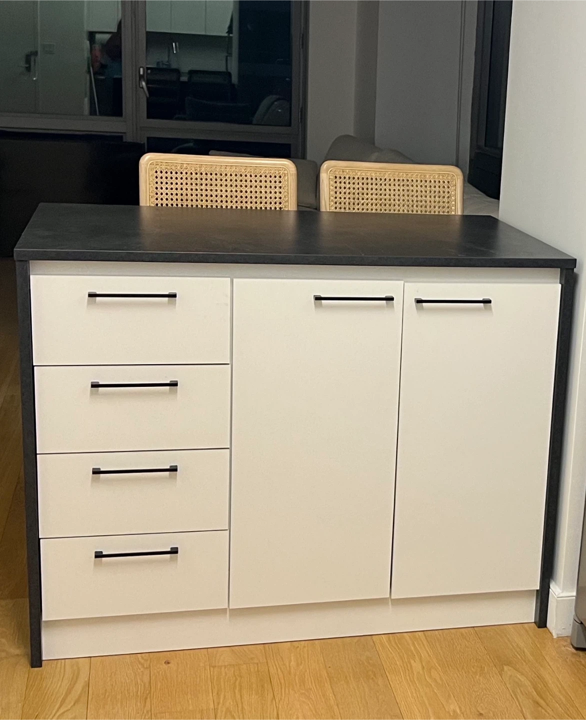 Kitchen Island with Drawers and Cabinet