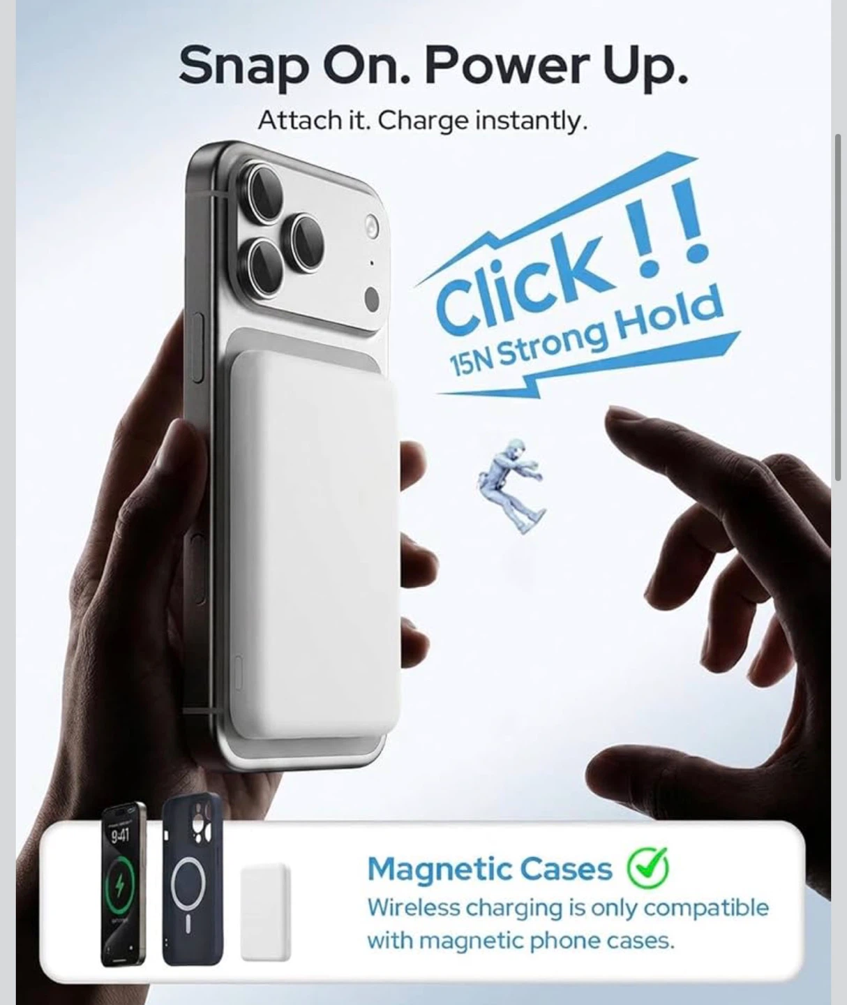 Magnetic Portable Charger 5000mah White - photo 2