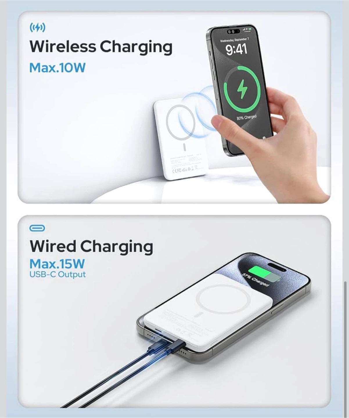 Magnetic Portable Charger 5000mah White - photo 5