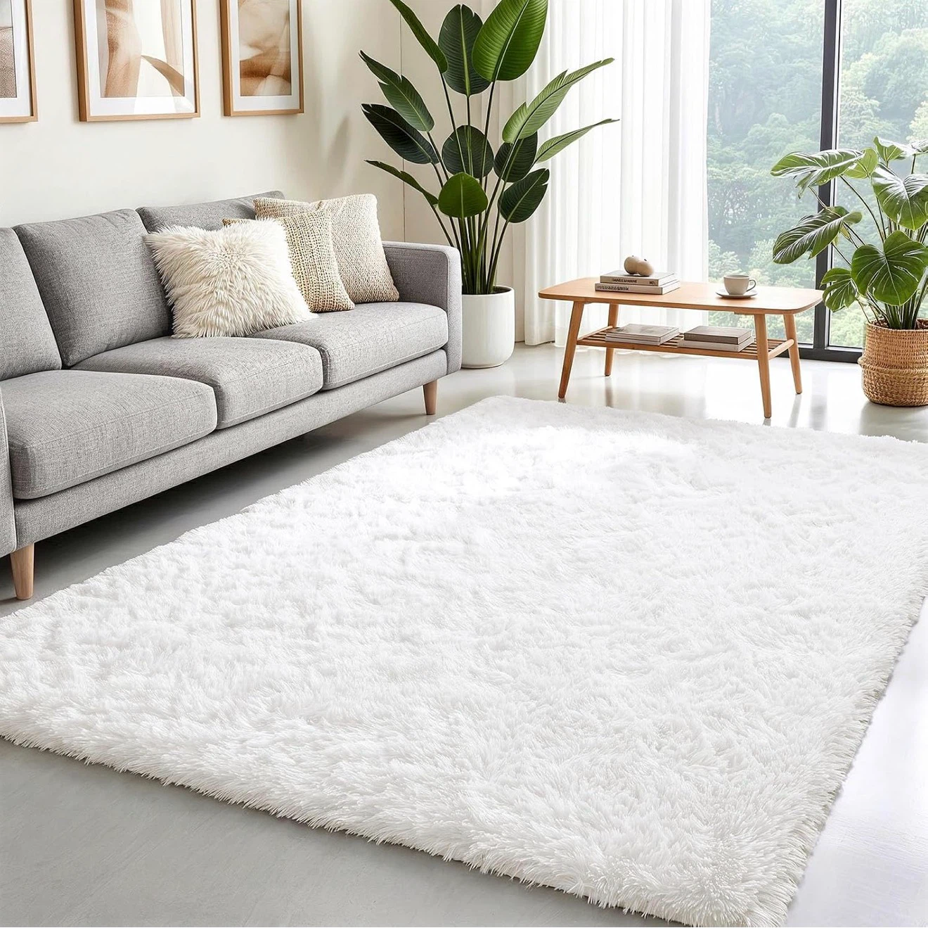 Very Soft White Fur Area Rug - NEW