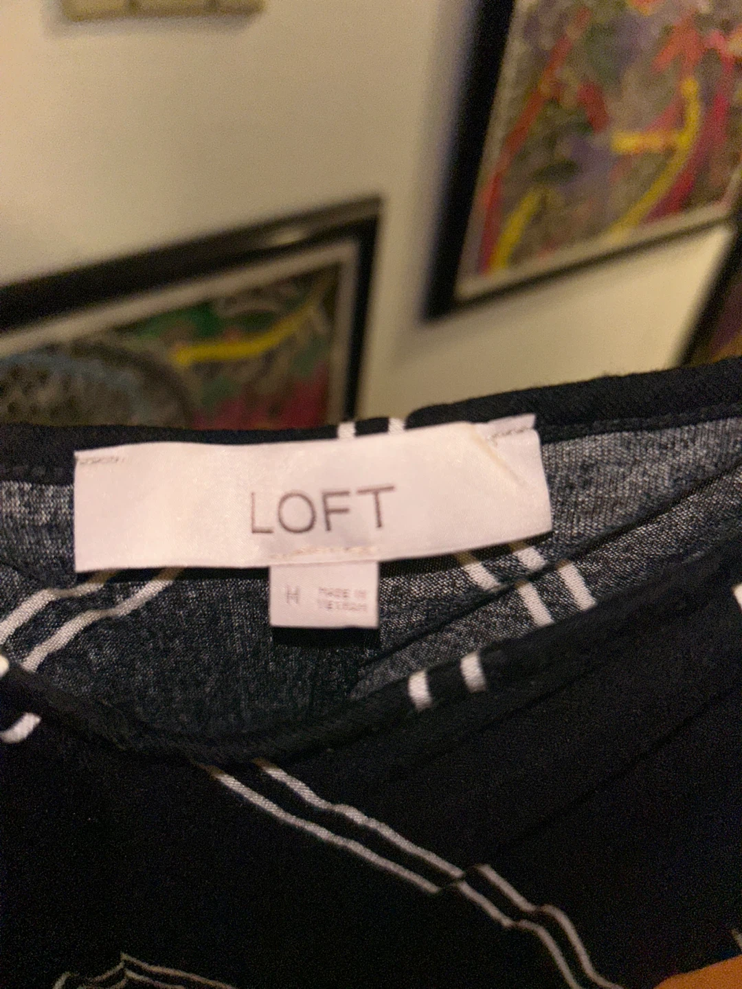 LOFT Black and White Striped Dress - photo 2