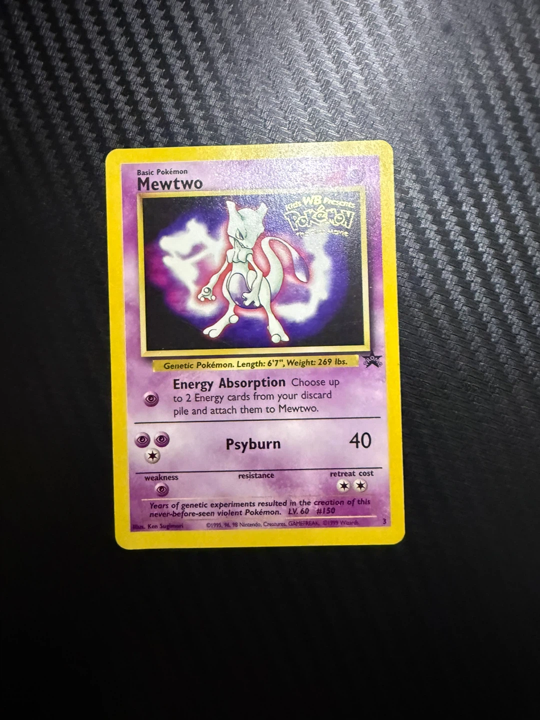 Vintage 1999 Mewtwo Pokemon Promo Card