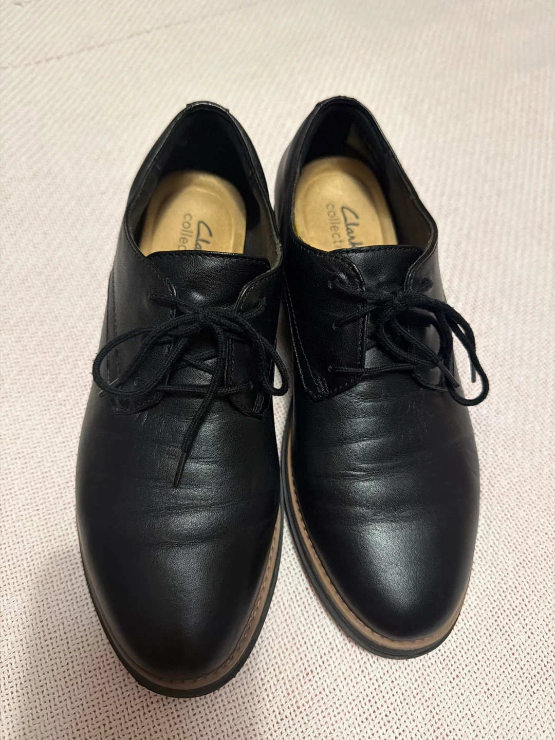 Clarks Collection Black Leather Lace-Up Shoes - photo 2