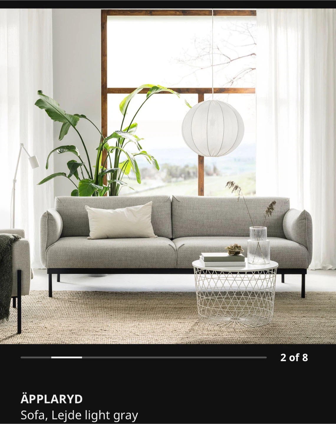 IKEA APPLARYD Sofa in Lejde light gray