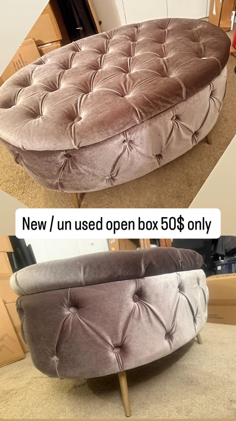 Tufted Velvet Storage Ottoman