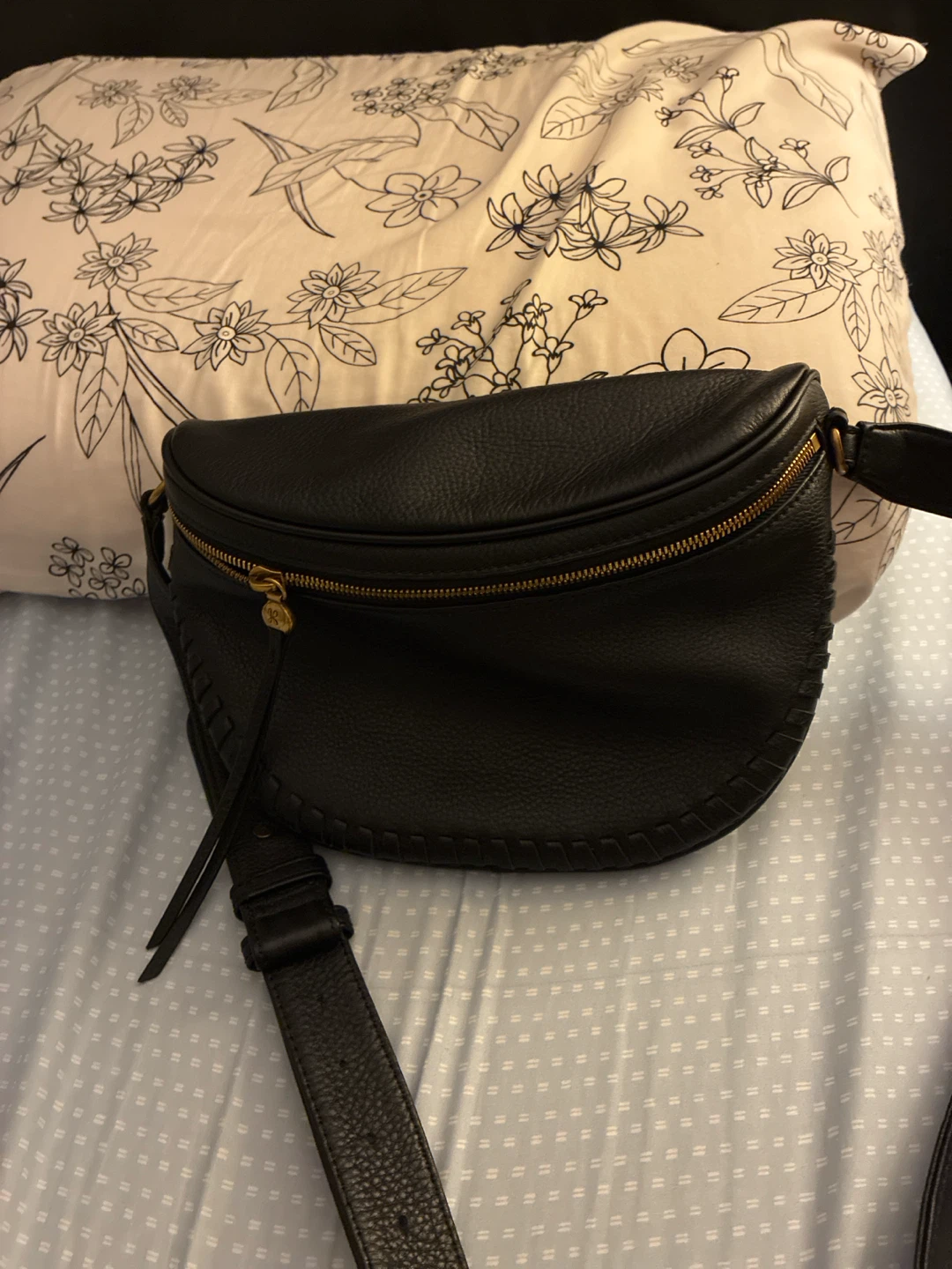 Hobo Black Leather Crossbody Bag