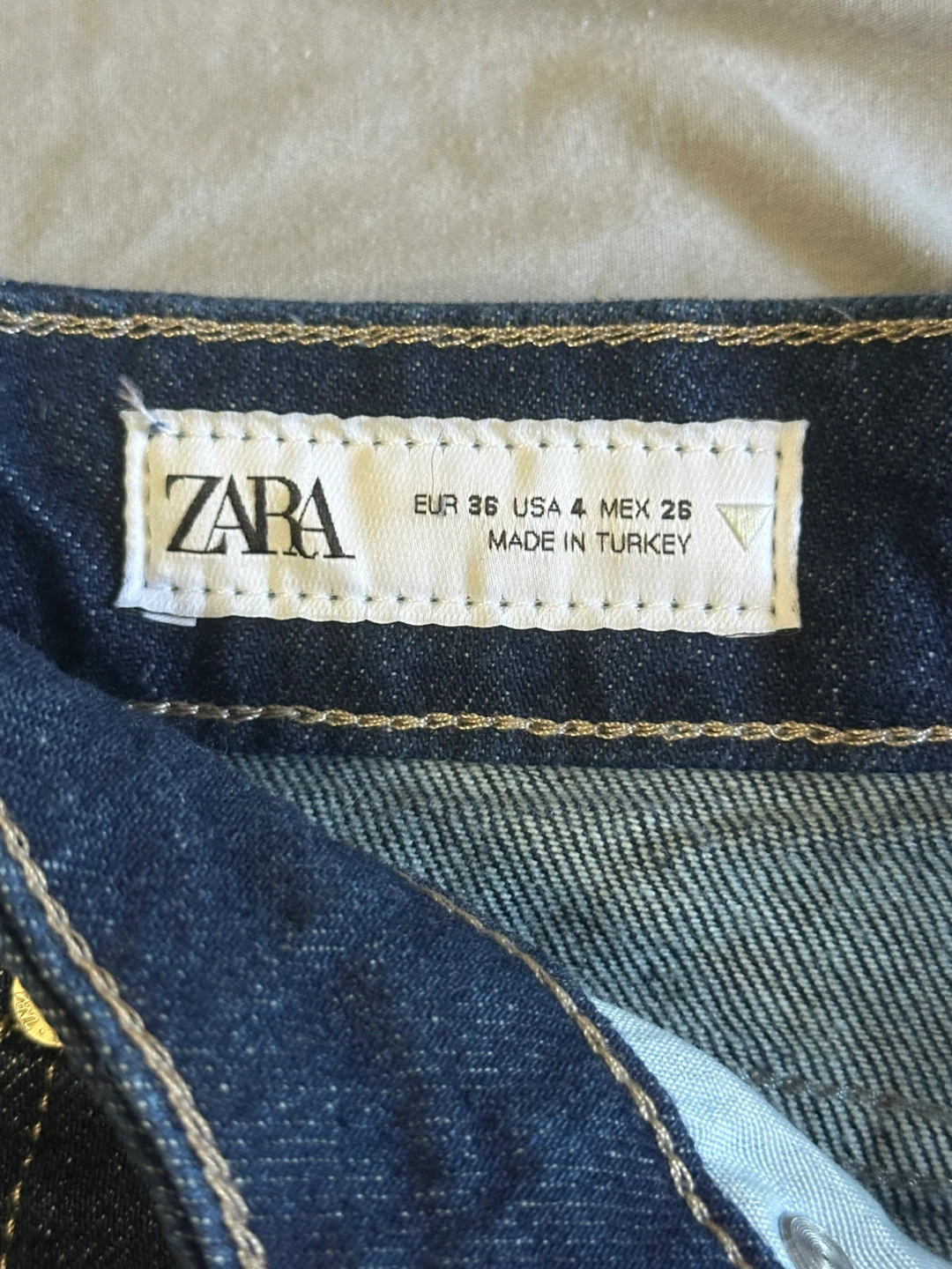ZARA Women's Mid Rise Dark Denim Jeans - photo 2