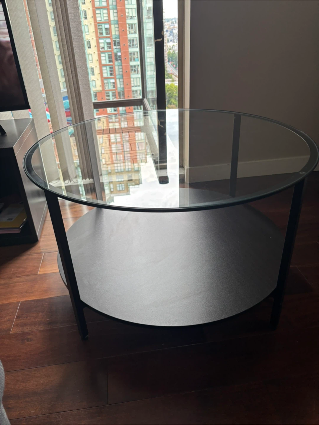 IKEA Vittsjo black table with glass table top