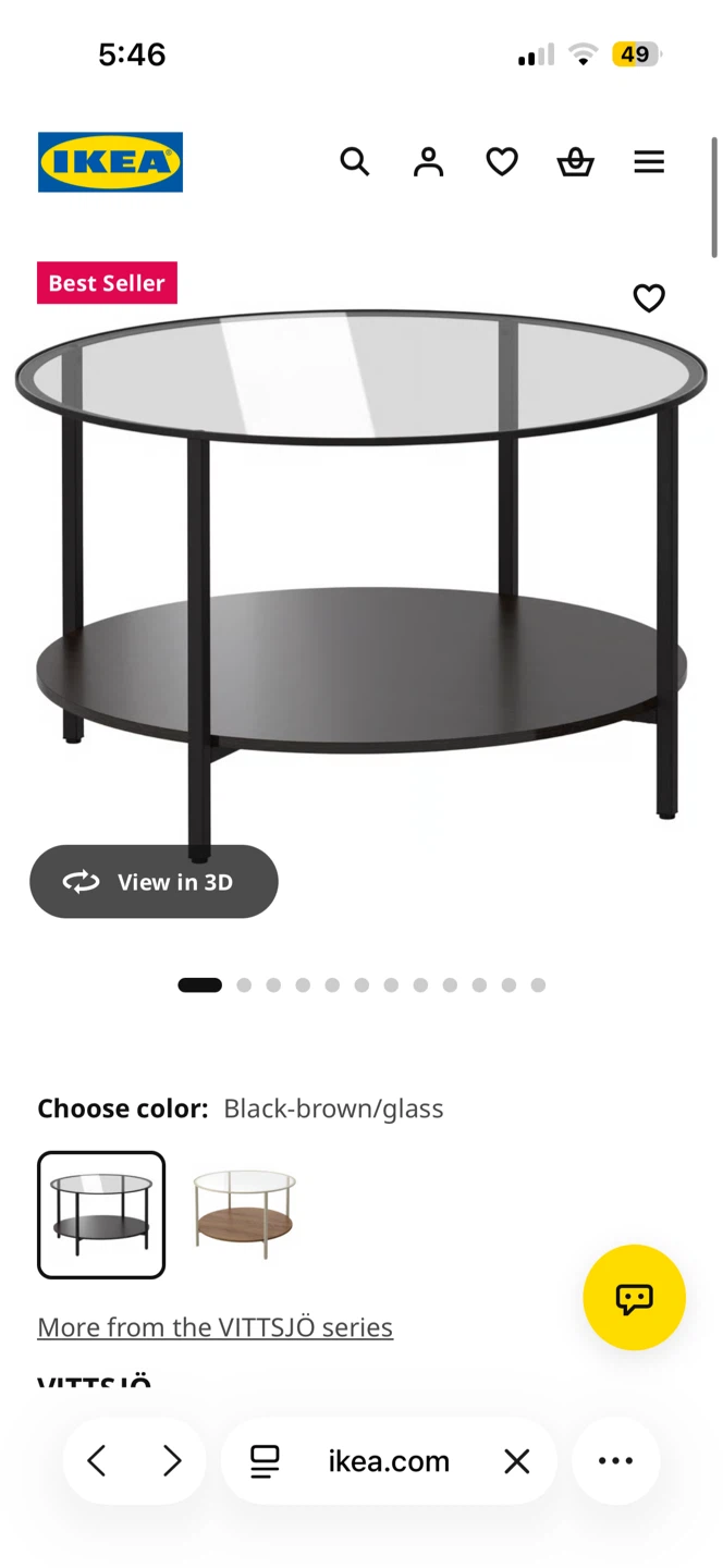 IKEA Vittsjo black table with glass table top - photo 3