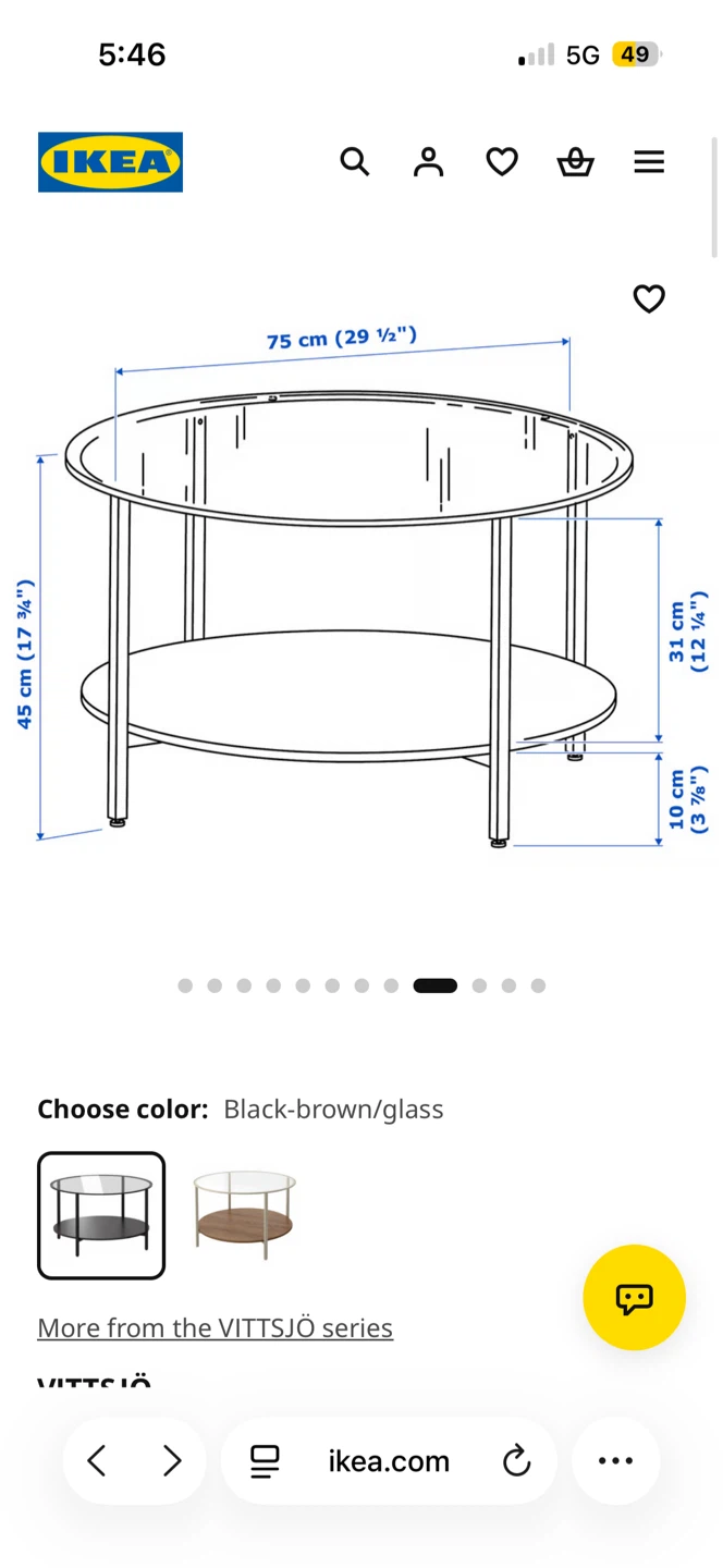IKEA Vittsjo black table with glass table top - photo 4