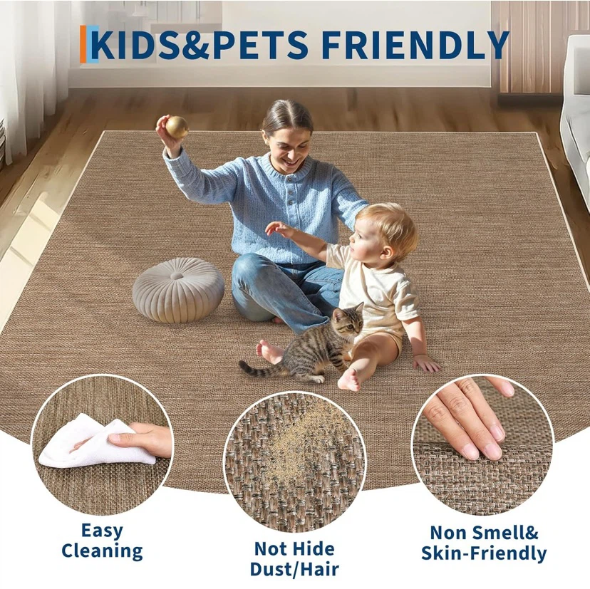 New GarveeHome 8x10 Easy-Jute Rug Indoor/Outdoor Washable - photo 2