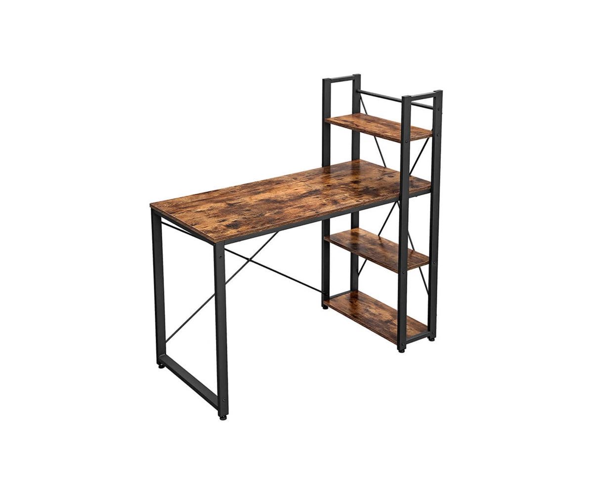 Industrial Style Desk with Storage Shelves