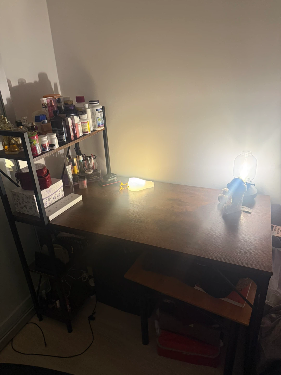 Industrial Style Desk with Storage Shelves - photo 3