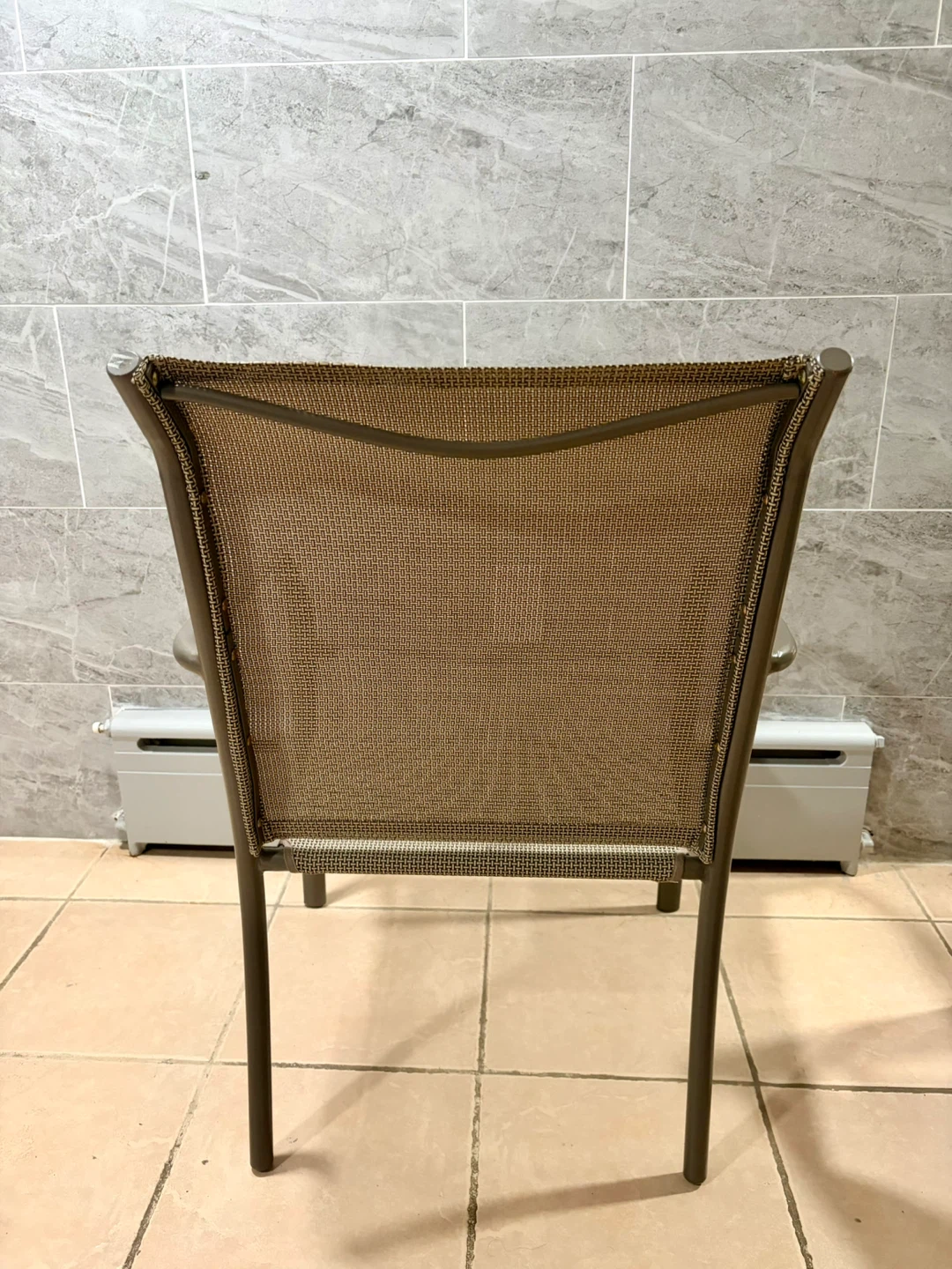 Outdoor Patio Chairs Stackable Grey Steel Frame - photo 4