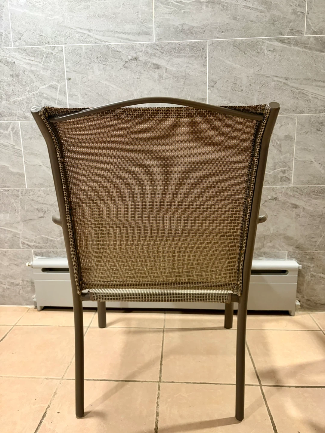 Outdoor Patio Chairs Stackable Grey Steel Frame - photo 5
