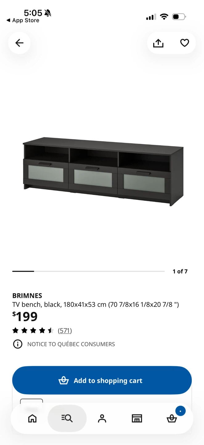 IKEA Brimnes TV Bench - Black