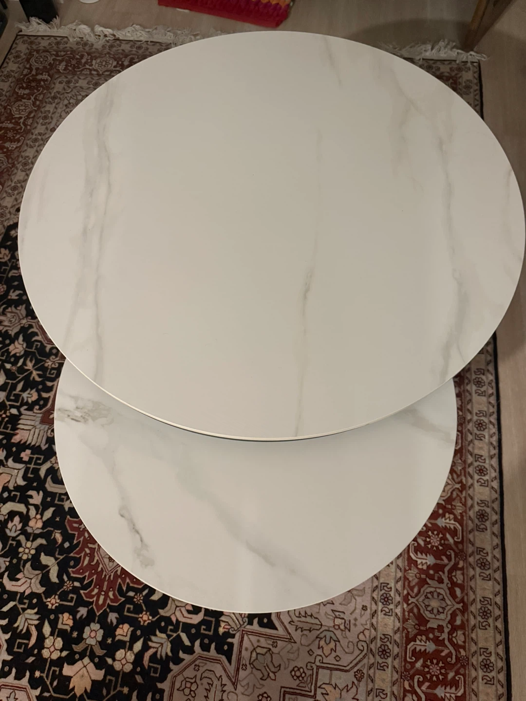 Set of Two Faux Marble Nesting Coffee Tables