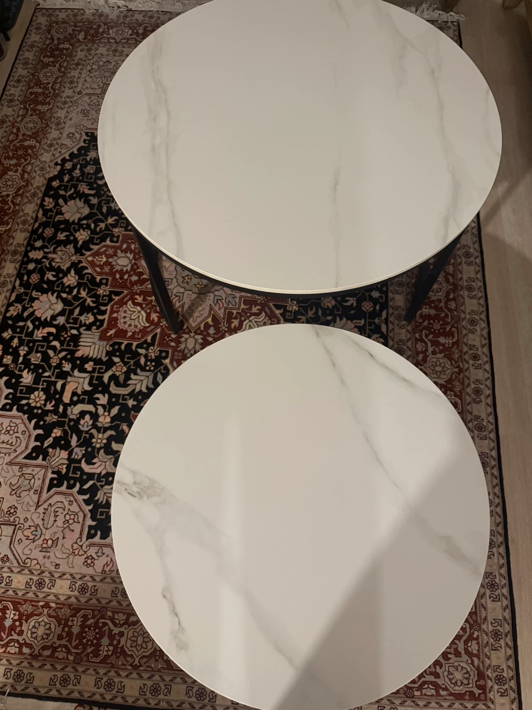 Set of Two Faux Marble Nesting Coffee Tables - photo 2