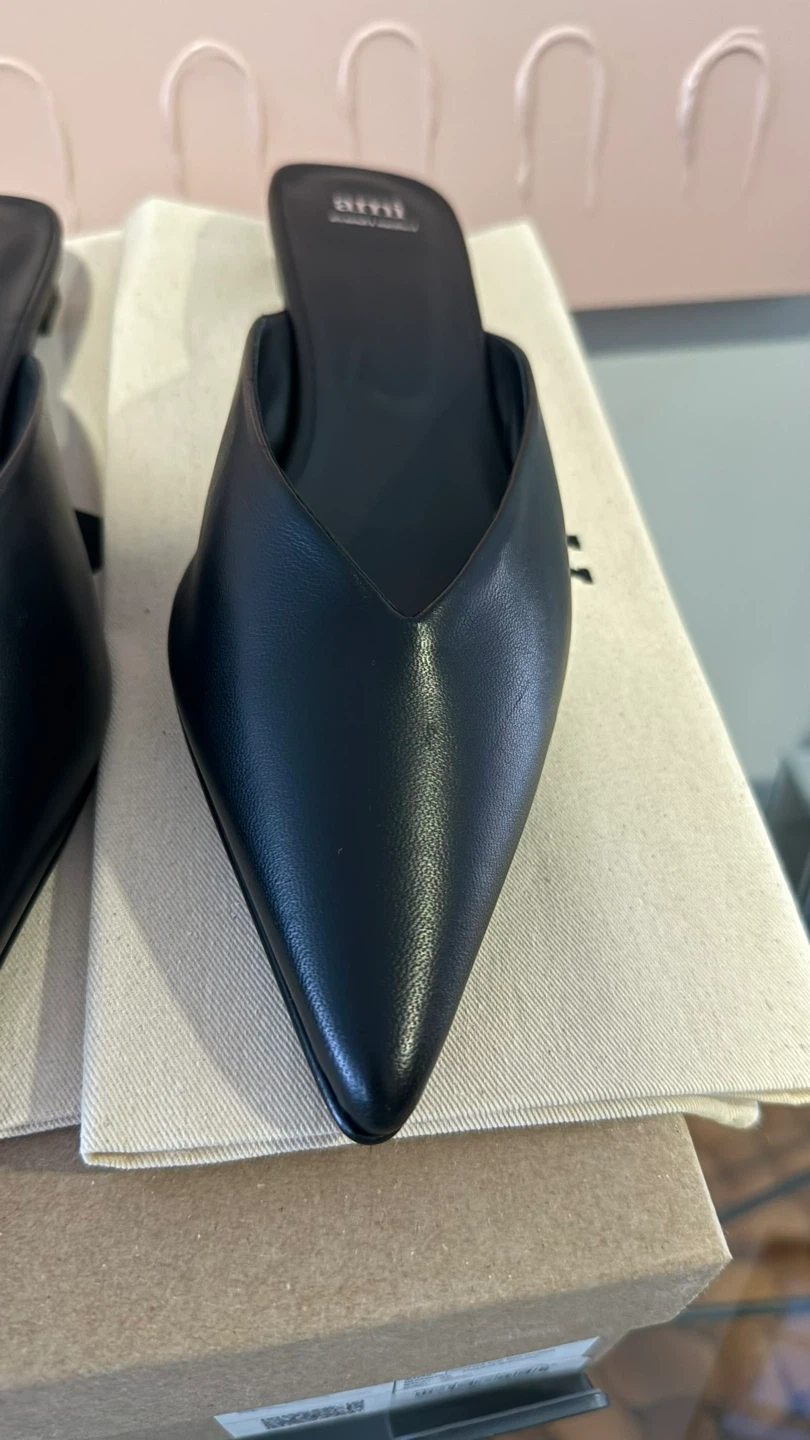 Ami Paris Pointed Toe Flat Mules - photo 3