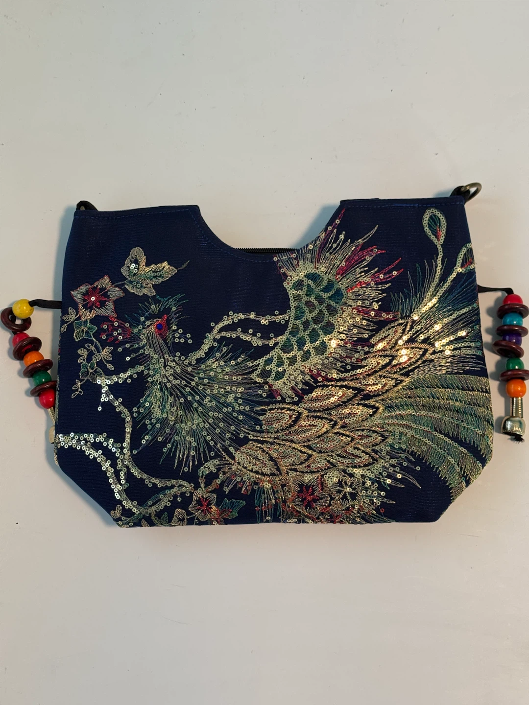 Peacock Embroidered Shoulder Bag - photo 2