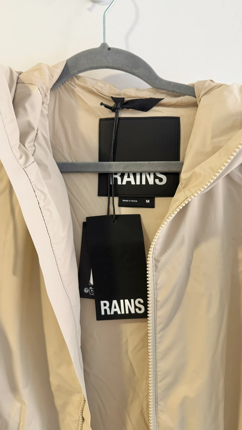 NEW Rains Cream Hooded Rain Jacket - photo 2