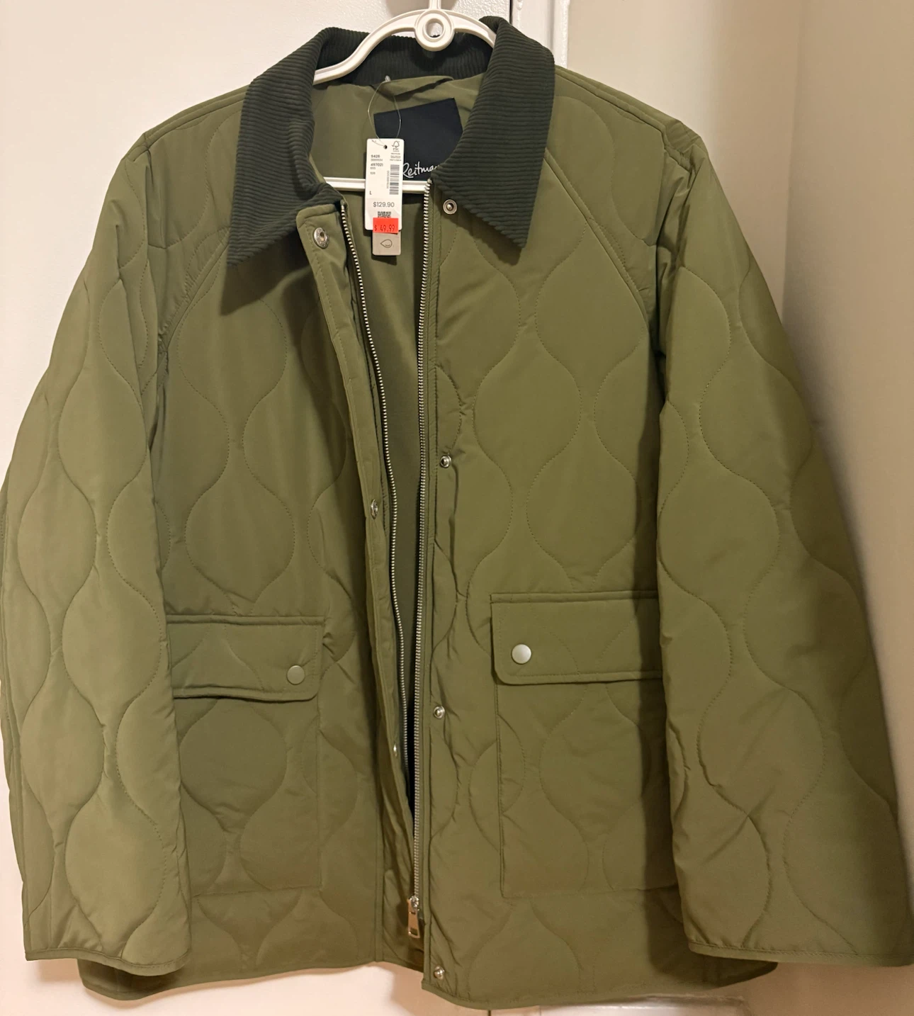 Reitmans Brand New Olive Quilted Jacket - Large
