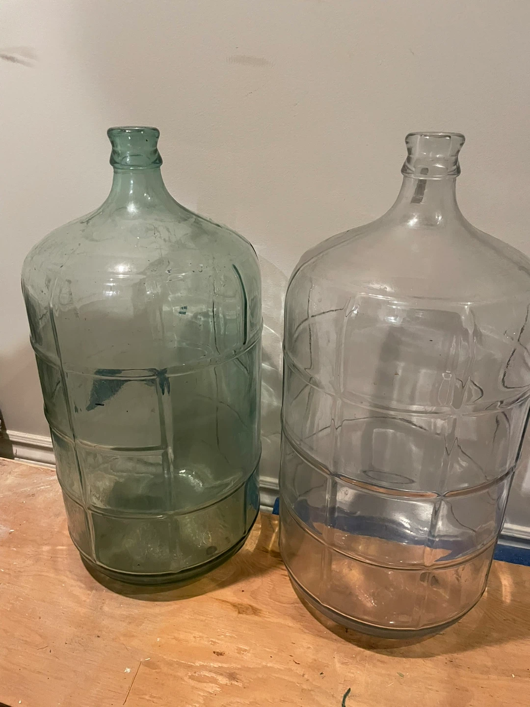 Two Vintage Large Glass Carboys 5Gallon