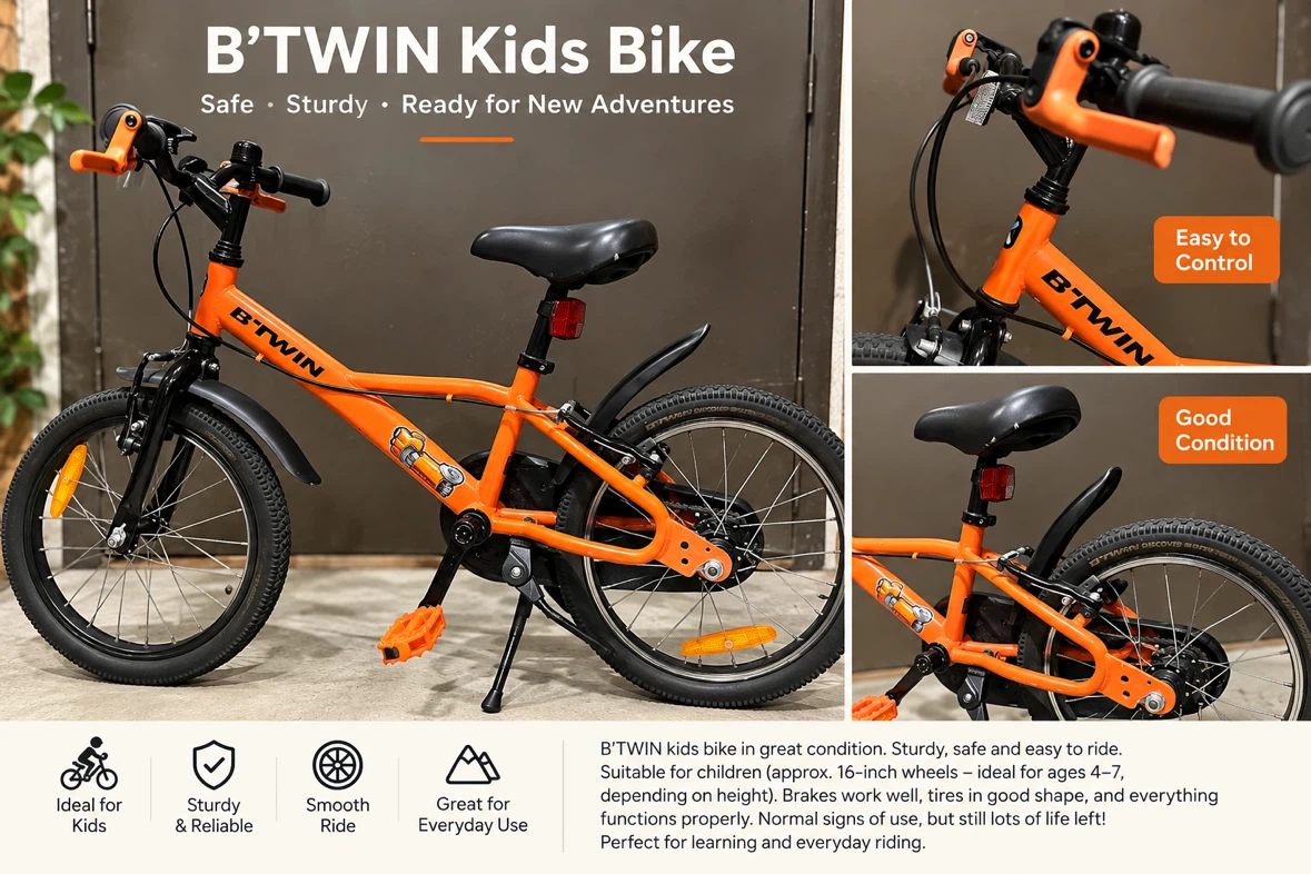 B'TWIN Kids Bike 16-inch Orange - photo 2
