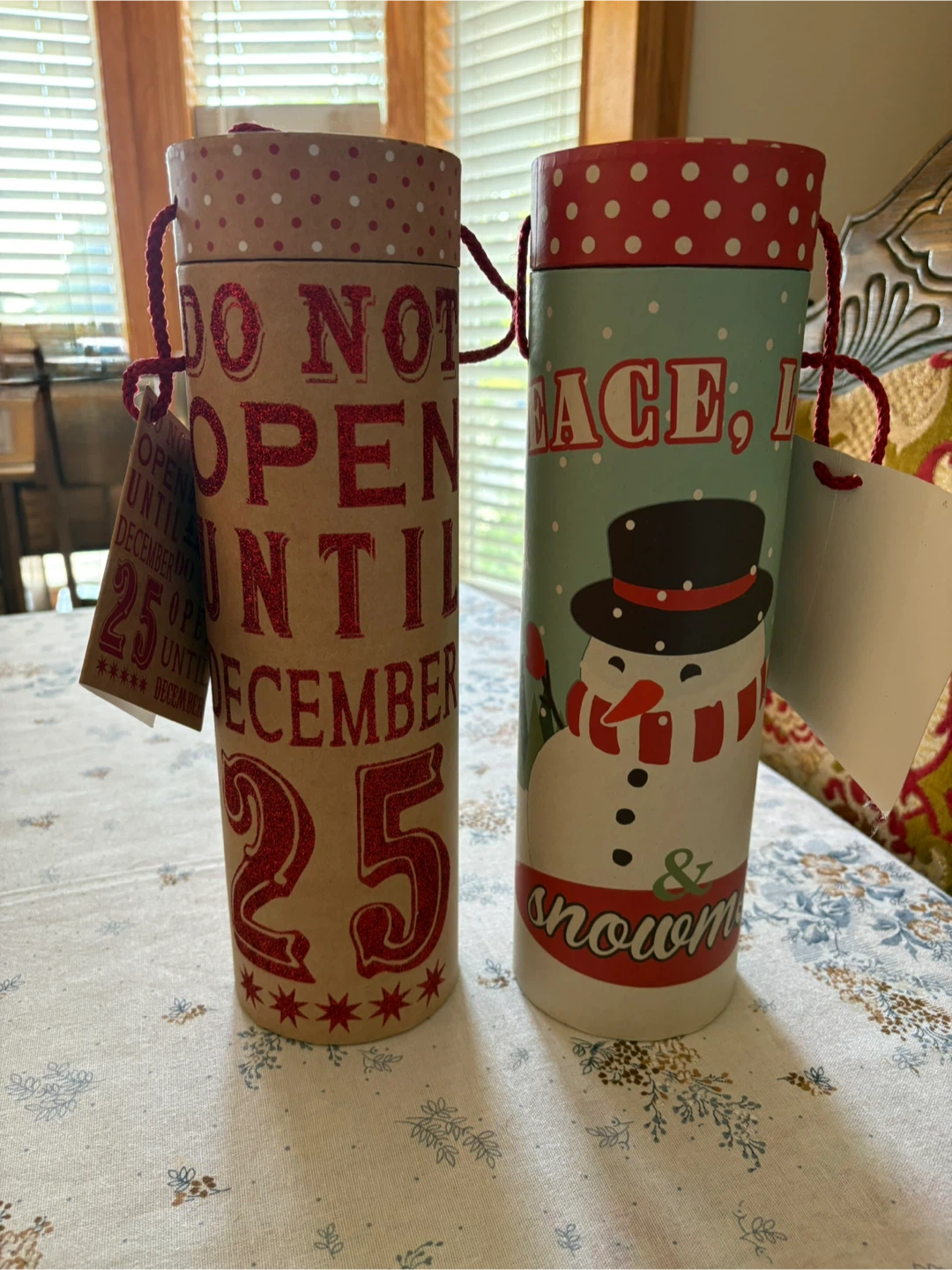 Set of 2 Christmas Gift Tubes