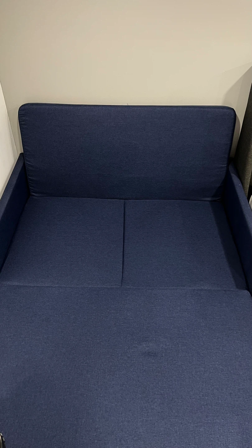 Navy Blue Convertible Sofa Bed with Storage - photo 2