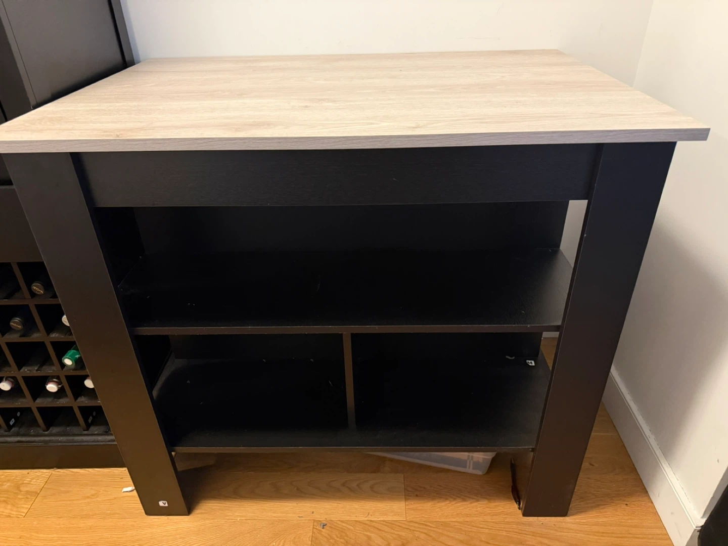 Wood Kitchen Island Table with Storage