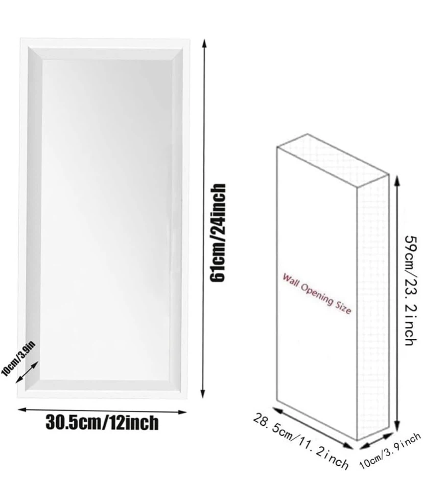 New 24" X 12" 304 Stainless Steel Shower Niche White Rectangular - photo 2
