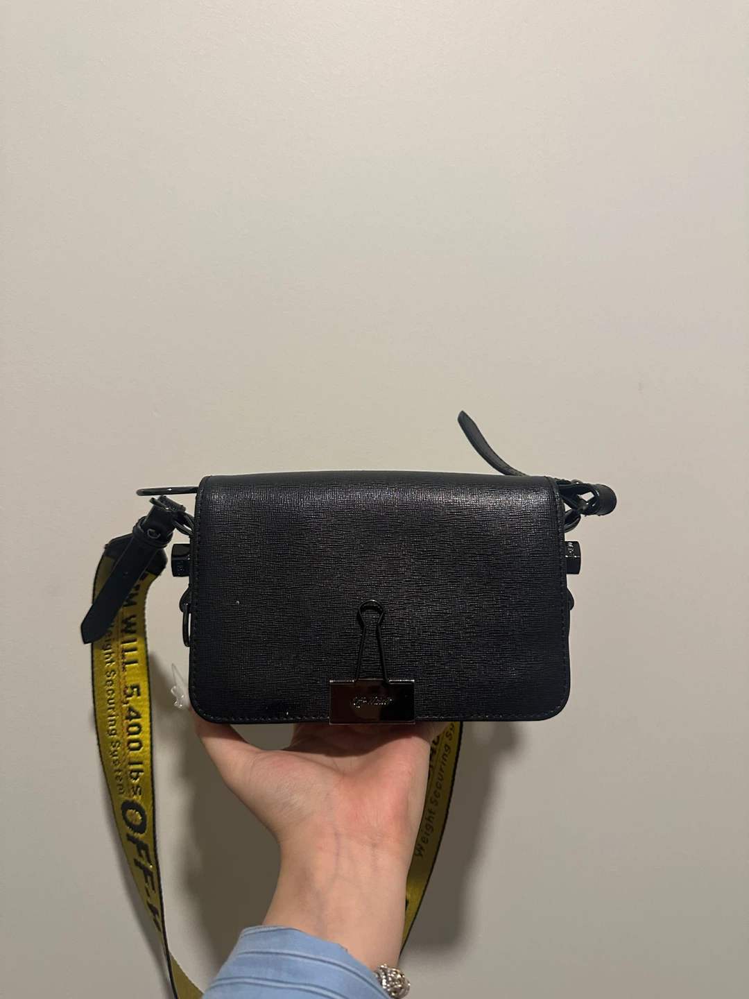 OFF-WHITE Black Binder Clip Bag - photo 2
