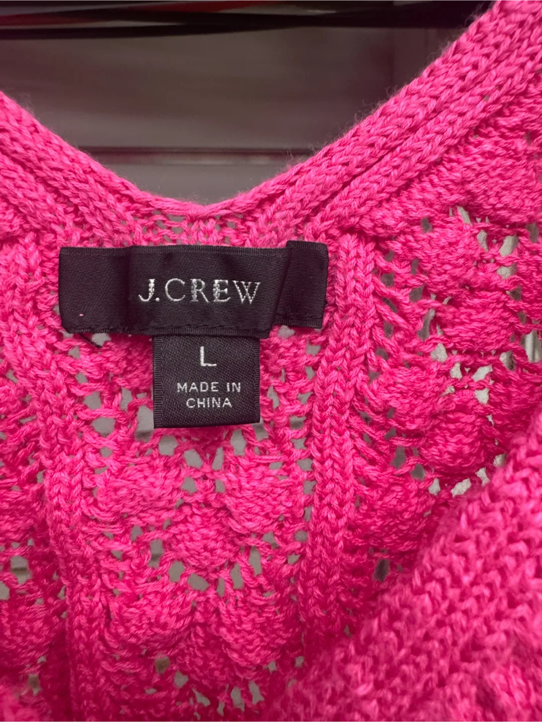 J.Crew Pink Crochet Button-Down Tank Top - photo 2