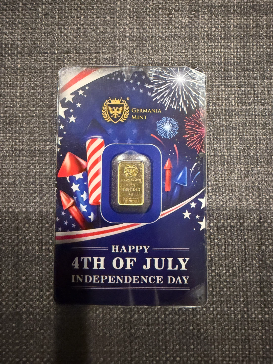 Germania Mint 1g Gold Bar - Independence Day Edition