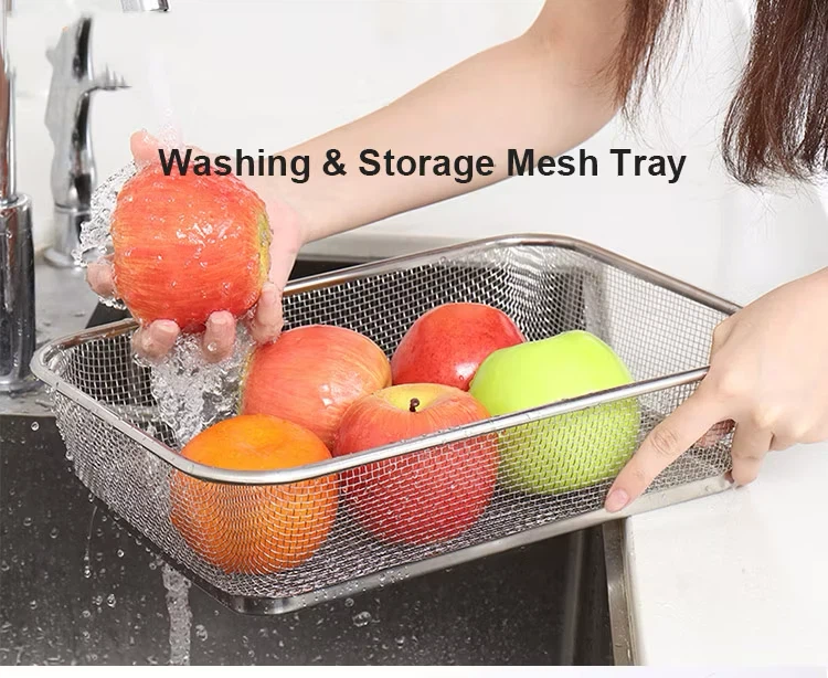 Stainless Steel Washing and Storage Mesh Tray