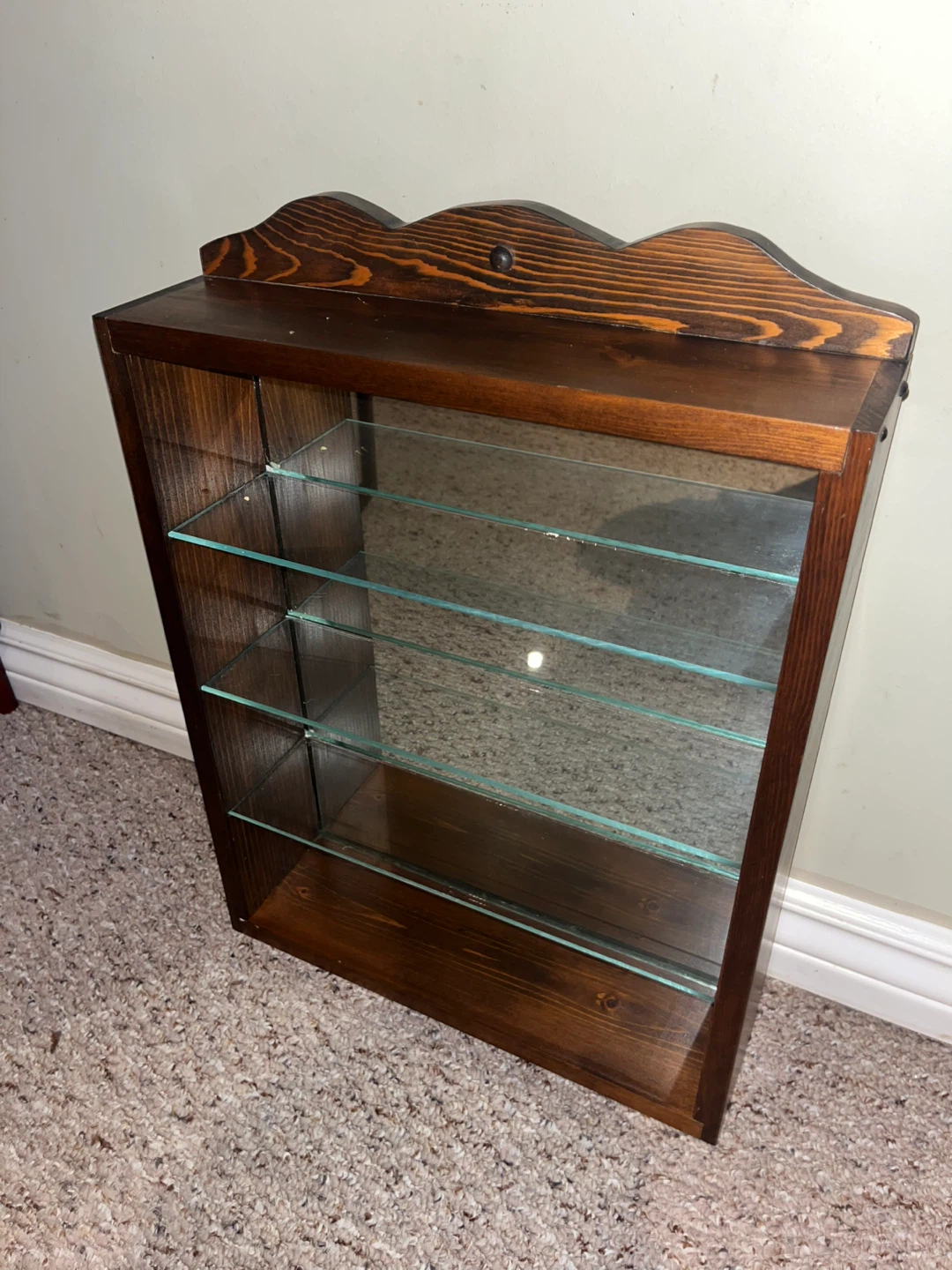 Wooden Display Shelf with Mirrored Back - photo 2