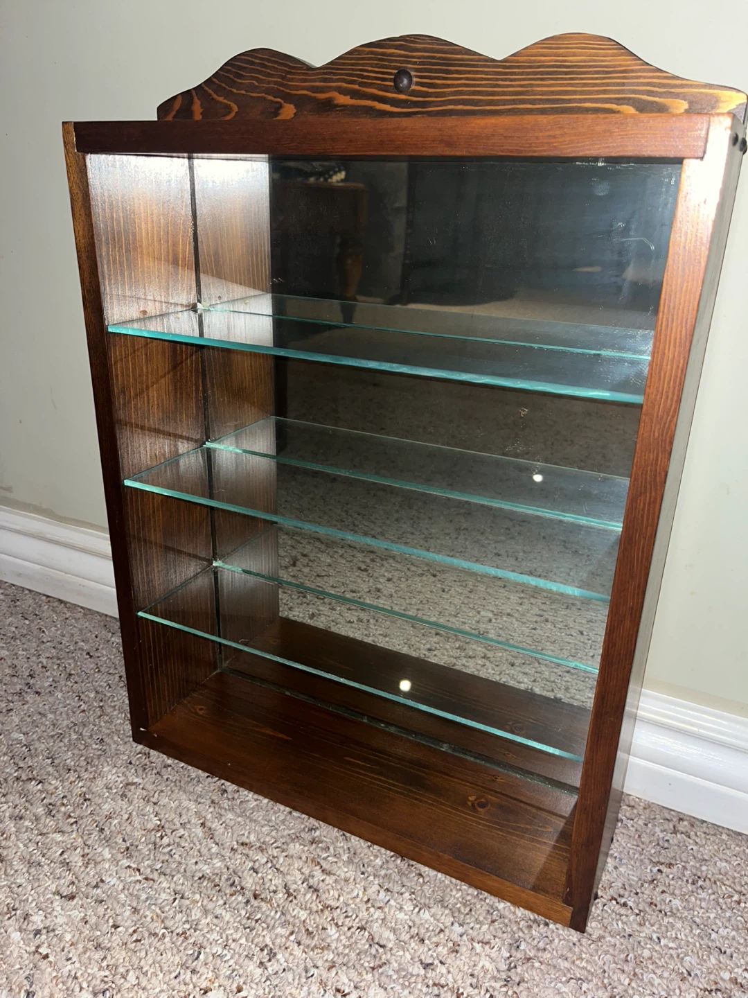 Wooden Display Shelf with Mirrored Back - photo 3