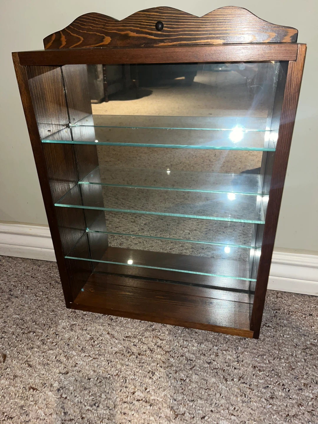 Wooden Display Shelf with Mirrored Back - photo 4