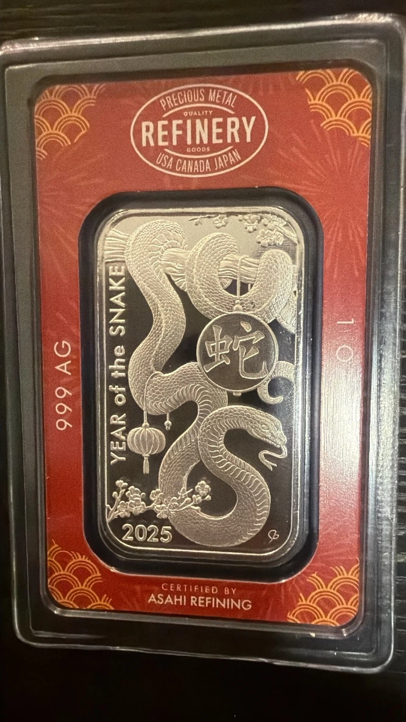 Asahi Refining 1 oz Year of the Snake Silver Bar
