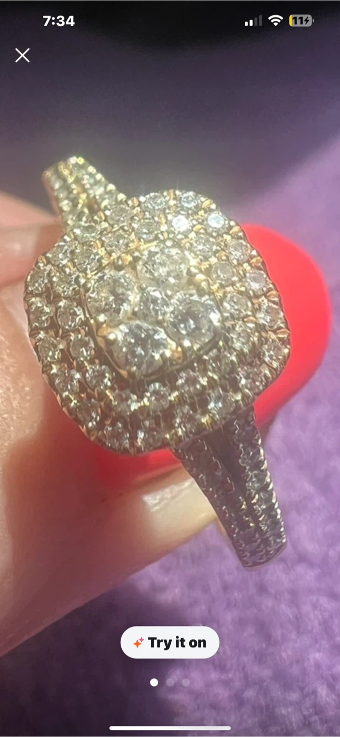 10K Gold Diamond Ring and Earring Set