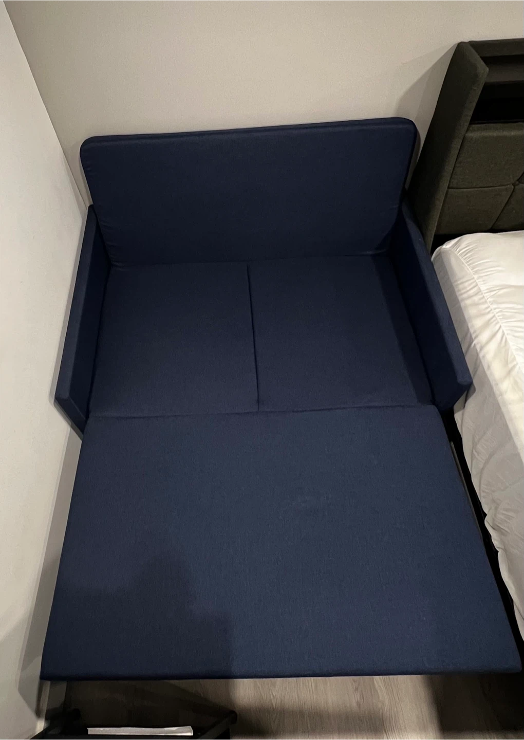 Navy Blue Convertible Sofa Bed with Storage - photo 3