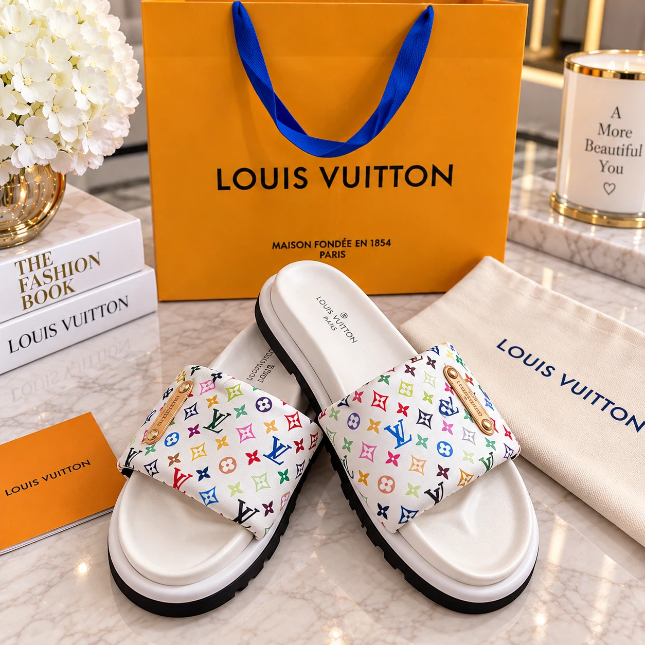 Louis Vuitton Multicolour Monogram Slides - photo 2