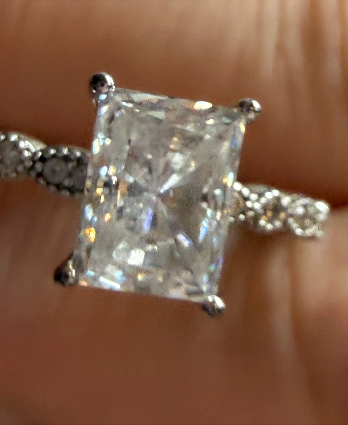 2Ct Engagement Ring, 925 Sterling Silver and Pure Moissanite - photo 2